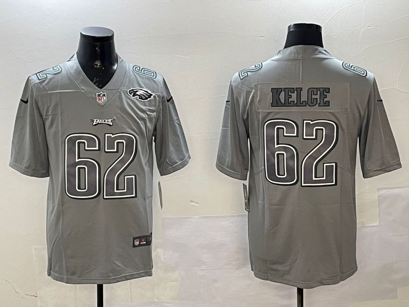 Men Philadelphia Eagles #62 Kelce Grey 2025 Nike Vapor Limited NFL Jersey style 2103->philadelphia eagles->NFL Jersey